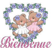 Gif animé bienvenue oursons coeur